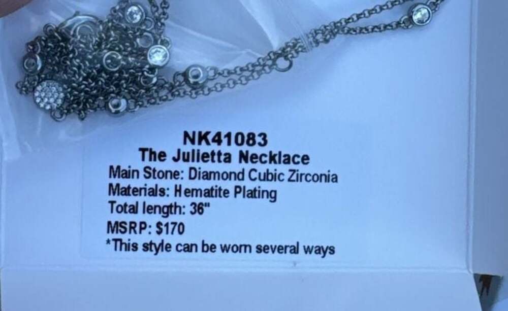 BP Julietta Long CZ Hematite Station Necklace - Picture 3 of 3